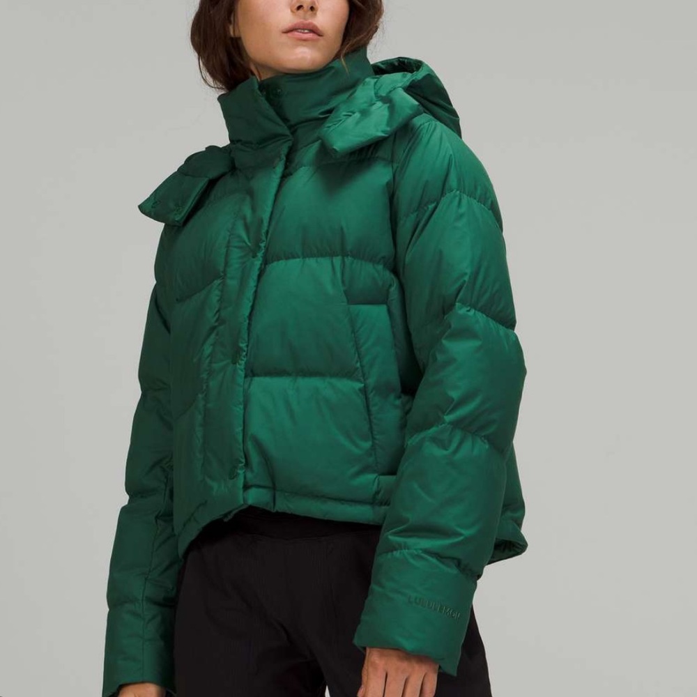 Lululemon Wunder Puff Cropped Jacket Everglade Green